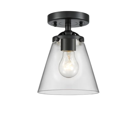 A large image of the Innovations Lighting 284 Small Cone Oil Rubbed Bronze / Clear