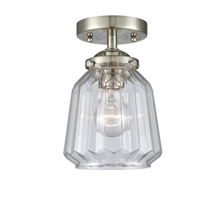 A large image of the Innovations Lighting 284 Chatham Brushed Satin Nickel / Clear