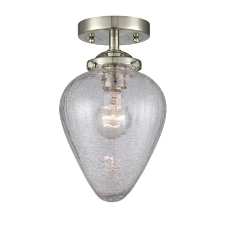 A large image of the Innovations Lighting 284 Geneseo Brushed Satin Nickel / Clear Crackle