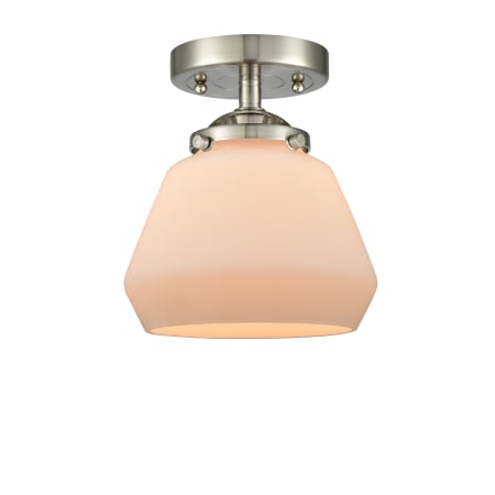 A large image of the Innovations Lighting 284 Fulton Brushed Satin Nickel / Matte White