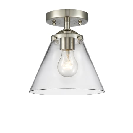 A large image of the Innovations Lighting 284 Large Cone Brushed Satin Nickel / Clear