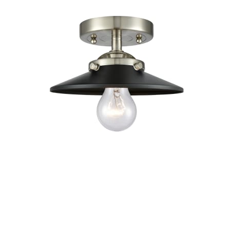 A large image of the Innovations Lighting 284 Railroad Brushed Satin Nickel / Matte Black