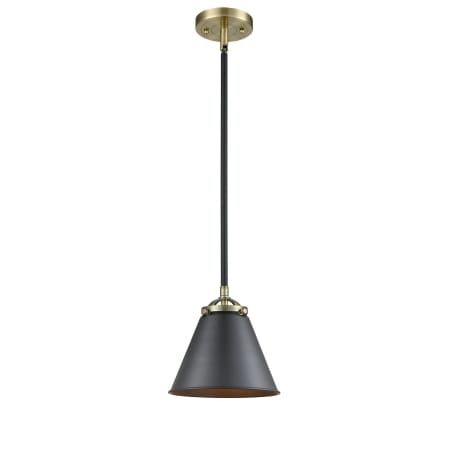 A large image of the Innovations Lighting 284-1S Appalachian Black Antique Brass / Matte Black