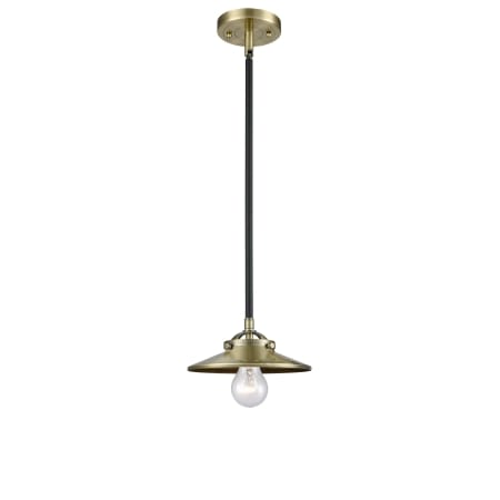 A large image of the Innovations Lighting 284-1S Railroad Black Antique Brass / Antique Brass