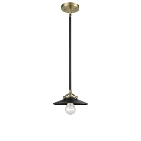 A large image of the Innovations Lighting 284-1S Railroad Black Antique Brass / Matte Black