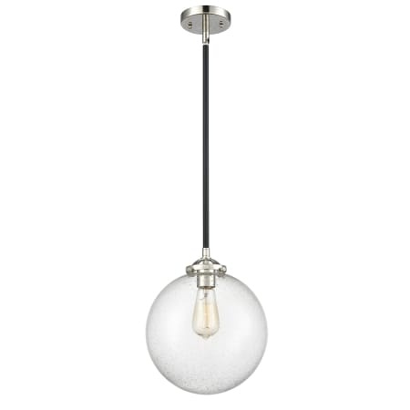 A large image of the Innovations Lighting 284-1S X-Large Beacon Black Polished Nickel / Seedy