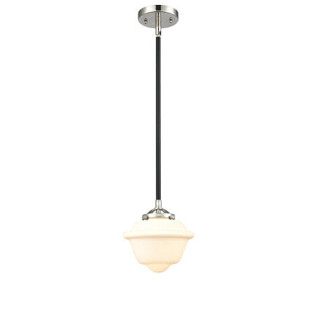 A large image of the Innovations Lighting 284-1S Small Oxford Black Polished Nickel / Matte White