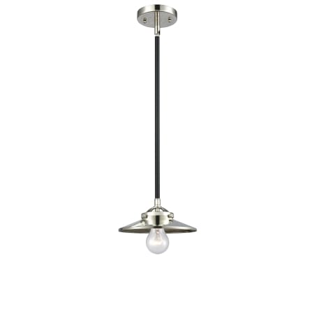 A large image of the Innovations Lighting 284-1S Railroad Black Polished Nickel / Polished Nickel