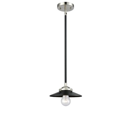 A large image of the Innovations Lighting 284-1S Railroad Black Polished Nickel / Matte Black