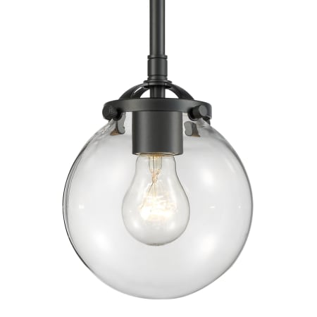A large image of the Innovations Lighting 284-1S-6 Beacon Oil Rubbed Bronze / Clear