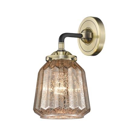 A large image of the Innovations Lighting 284-1W Chatham Black Antique Brass / Mercury