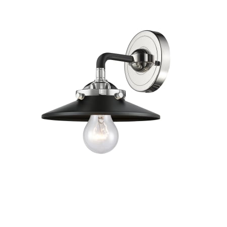 A large image of the Innovations Lighting 284-1W Railroad Black Polished Nickel / Matte Black