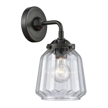 A large image of the Innovations Lighting 284-1W Chatham Oil Rubbed Bronze / Clear