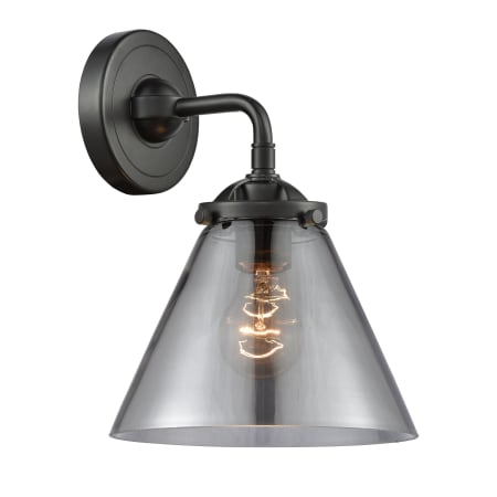 A large image of the Innovations Lighting 284-1W Large Cone Oil Rubbed Bronze / Smoked