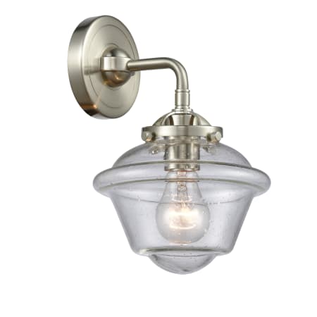 A large image of the Innovations Lighting 284-1W Small Oxford Brushed Satin Nickel / Seedy