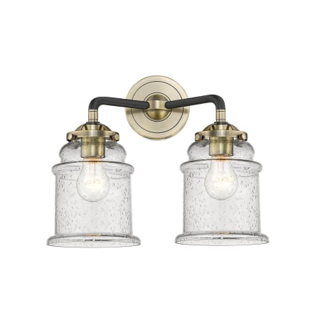 A large image of the Innovations Lighting 284-2W Canton Black Antique Brass / Seedy