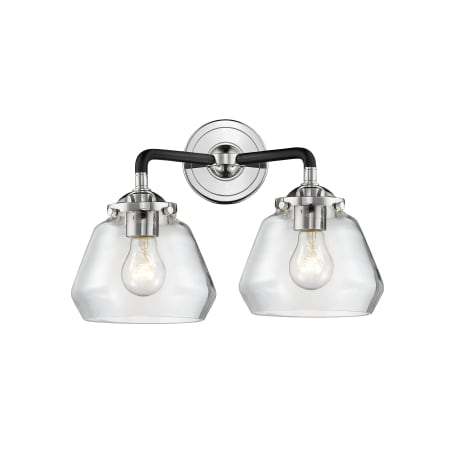 A large image of the Innovations Lighting 284-2W Fulton Black Polished Nickel / Clear