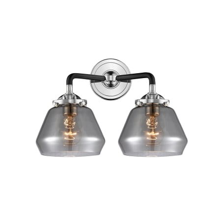 A large image of the Innovations Lighting 284-2W Fulton Black Polished Nickel / Smoked