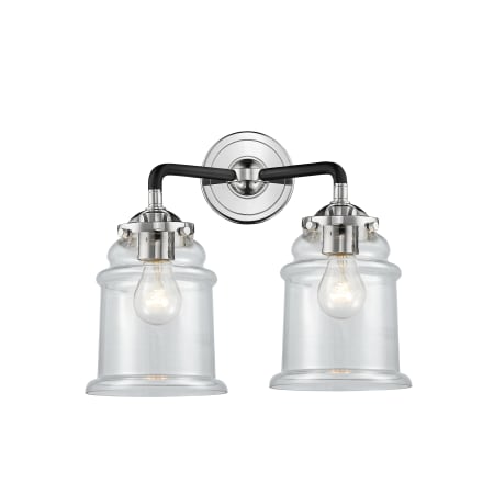 A large image of the Innovations Lighting 284-2W Canton Black Polished Nickel / Clear