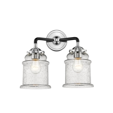 A large image of the Innovations Lighting 284-2W Canton Black Polished Nickel / Seedy