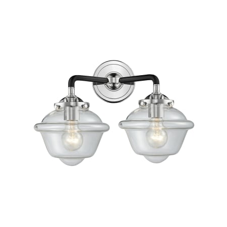 A large image of the Innovations Lighting 284-2W Small Oxford Black Polished Nickel / Clear