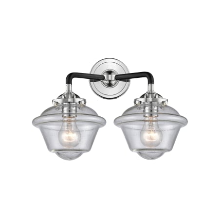 A large image of the Innovations Lighting 284-2W Small Oxford Black Polished Nickel / Seedy