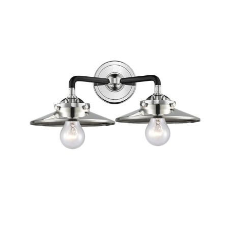 A large image of the Innovations Lighting 284-2W Railroad Black Polished Nickel