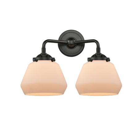 A large image of the Innovations Lighting 284-2W Fulton Oil Rubbed Bronze / Matte White Cased