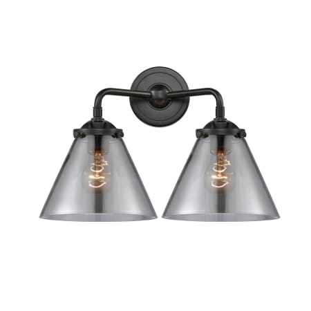 A large image of the Innovations Lighting 284-2W Large Cone Oil Rubbed Bronze / Smoked