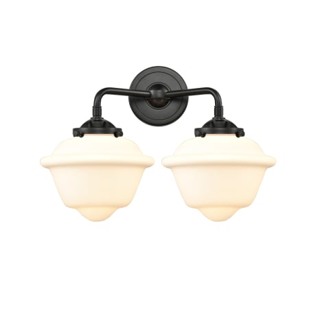 A large image of the Innovations Lighting 284-2W Small Oxford Oil Rubbed Bronze / Matte White Cased