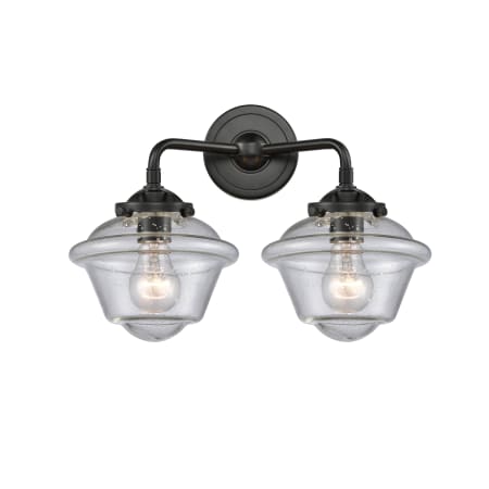 A large image of the Innovations Lighting 284-2W Small Oxford Oil Rubbed Bronze / Seedy