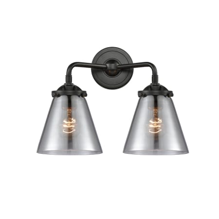 A large image of the Innovations Lighting 284-2W Small Cone Oil Rubbed Bronze / Smoked