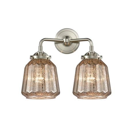 A large image of the Innovations Lighting 284-2W Chatham Brushed Satin Nickel / Mercury