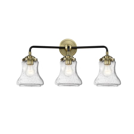 A large image of the Innovations Lighting 284-3W Bellmont Black Antique Brass / Seedy