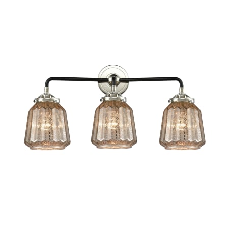 A large image of the Innovations Lighting 284-3W Chatham Black Polished Nickel / Mercury