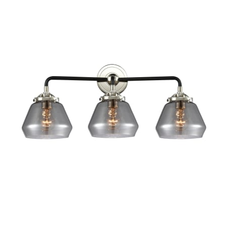 A large image of the Innovations Lighting 284-3W Fulton Black Polished Nickel / Smoked