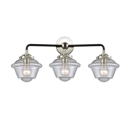 A large image of the Innovations Lighting 284-3W Small Oxford Black Polished Nickel / Seedy