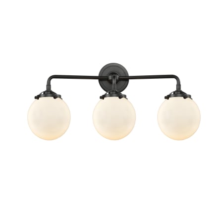 A large image of the Innovations Lighting 284-3W-6 Beacon Oil Rubbed Bronze / Gloss White