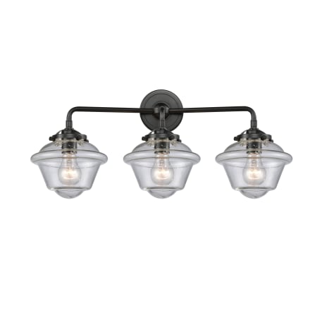 A large image of the Innovations Lighting 284-3W Small Oxford Oil Rubbed Bronze / Seedy