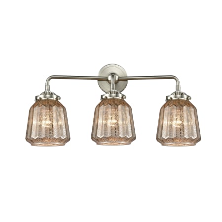 A large image of the Innovations Lighting 284-3W Chatham Brushed Satin Nickel / Mercury