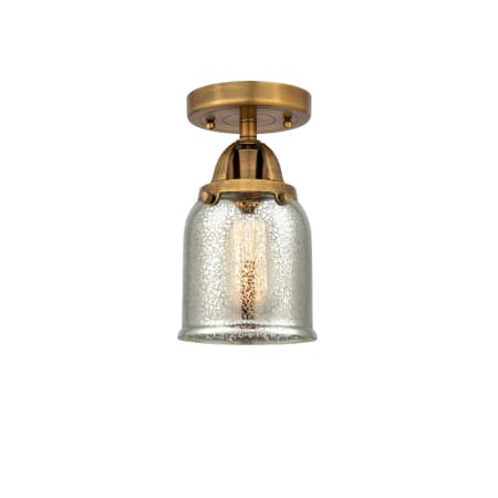 A large image of the Innovations Lighting 288-1C-9-5 Bell Semi-Flush Brushed Brass / Silver Plated Mercury