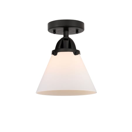 A large image of the Innovations Lighting 288-1C-10-8 Cone Semi-Flush Matte Black / Matte White