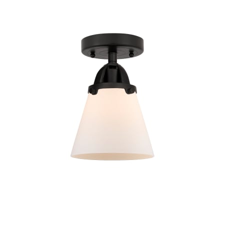 A large image of the Innovations Lighting 288-1C-9-6 Cone Semi-Flush Matte Black / Matte White