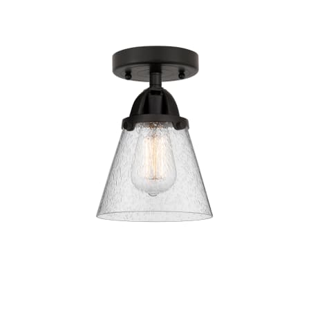 A large image of the Innovations Lighting 288-1C-9-6 Cone Semi-Flush Matte Black / Seedy