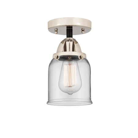 A large image of the Innovations Lighting 288-1C-9-5 Bell Semi-Flush Black Polished Nickel / Clear