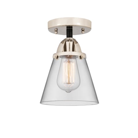 A large image of the Innovations Lighting 288-1C-9-6 Cone Semi-Flush Black Polished Nickel / Clear