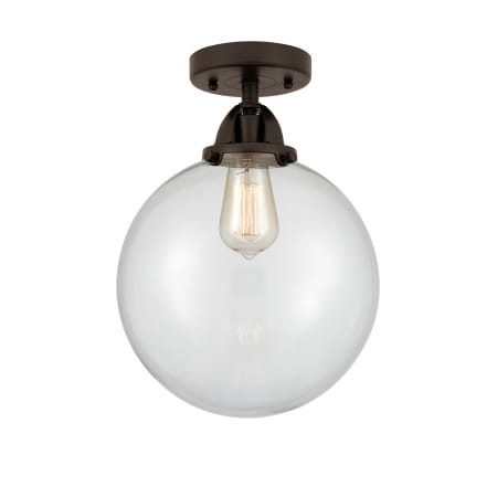 A large image of the Innovations Lighting 288-1C-13-10 Beacon Semi-Flush Oil Rubbed Bronze / Clear