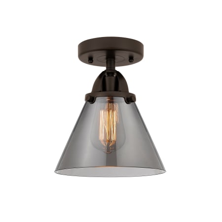 A large image of the Innovations Lighting 288-1C-10-8 Cone Semi-Flush Oil Rubbed Bronze / Plated Smoke