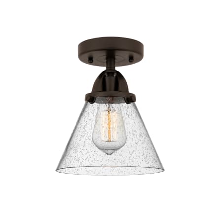 A large image of the Innovations Lighting 288-1C-10-8 Cone Semi-Flush Oil Rubbed Bronze / Seedy