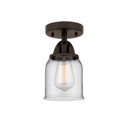 A large image of the Innovations Lighting 288-1C-9-5 Bell Semi-Flush Oil Rubbed Bronze / Clear